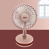 Rechargeable Desk Fan Portable Ultra-Quiet 3 Mode LED Light USB Mini Desktop Fan
