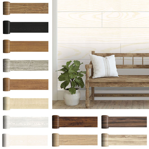 Wooden Wall Floor Planks Floor Tiles- Simple Peel and Stick Application for Kitchen Bathroom Living Room Flooring Materials