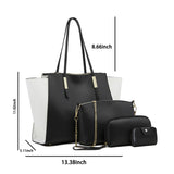 4Pcs Women Lady Fashion Handbag Shoulder Bags Tote Purse Messenger Satchel Set