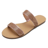 Women's  Diamond Print Flat Open Toe Sandals