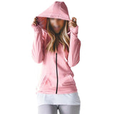 Women Hooded Loose Tops Coat Long Sleeve Outwear Sweatshirt Jacket Zipper Pocket