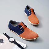 Men's Oxfords Lace Up Casual Boat Shoes Genuine Leather Shoes Breathable Loafers