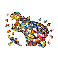 Wooden Animals Jigsaw Puzzles Owl Shape Puzzles Creative Jigsaw Pieces Colorful Building Block for Adults Kids Gift Family Party Game Toys, 100 Pieces