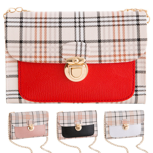 Women PU Leather Chain Shoulder Bag Messenger Crossbody Bag Clutch Purse Wallet