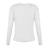 Women's Front Button Long Crochet Pockets Sleeve Lightweight Rib Tee Shirt Top