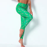 Ladies Christmas High Waist High Elastic Yoga Pants Sports Running Fitness Pants