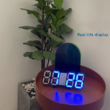 Modern LED Digital Clock 3D LED Night Light Digital Wall Clock Desk Alarm Clock Wake Up Digital Clock with Temperature Display, Snooze
