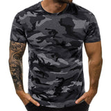 Men Camouflage Short Sleeve Crew Neck Casual Tops T-shirt Blouse Pullover Tunic