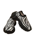 Women Leopard/Stripes Print Running Trainers Lace Up Sneakers Sports Comfy Shoes