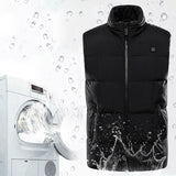 Men's Electric Vest Heated Jacket Thermal Heating Pad Winter Body Warmer 9 Areas