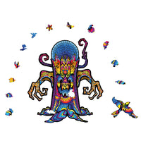 Wooden Animals Jigsaw Puzzles Owl Shape Puzzles Creative Jigsaw Pieces Colorful Building Block for Adults Kids Gift Family Party Game Toys, 100 Pieces