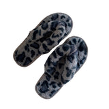 Ladies Womens Plush Flip Flop Slippers Winter Warm Comfort House Bedroom Shoes