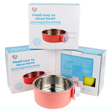 Stainless Steel Pet Dog Food Water Bowl Cage Hanging Feeder Mountable Container