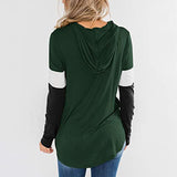 Women's Color Block Casual Loose Hooded Neck Long Sleeve Winter Pullover Hoodie
