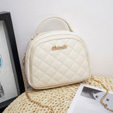 Women PU Leather Quilted Shoulder Bag with Chain Strap, Small Purse Crossbody Bag Handbag