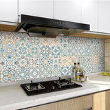 24Pcs Floral Mosaic Tile Stickers Self Adhesive Home Wall Decor Transfers Decal