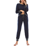 Women's Pajama Set Sleepshirt Long Sleeve Tops Pants Trousers Nightwear Homewear