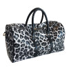 Leopard Leather Weekender Travel Bag for Women Men Cheetah Animal Print Duffle Overnight Tote Gym Bags