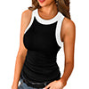 Women's Sleeveless Plain Vest Tank Tops Ladies Cami Summer Basic Blouse T-Shirt