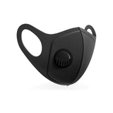 CUH Black Frabic Face Masks With Valve,Adult Woman Man Mouth Covering,Strethable Mouth-muffle,Washable Reusable Mask