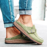 Womens Mens Slip-on Loafer Mule Flats Shoes Closed Toe Backless Slipper Casual Daily Shoe