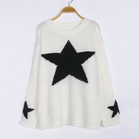 Women Winter Baggy Chunky Knit Jumper Pullover Top Sweater Sweatshirt Ladies Star Knitwear Tops