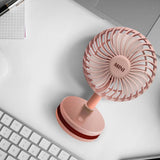 Rechargeable Desk Fan Portable Ultra-Quiet 3 Mode LED Light USB Mini Desktop Fan