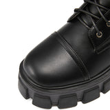 Womens Ladies Chunky Platform Shoes Retro Lace Up Combat Army Goth Punk Boots