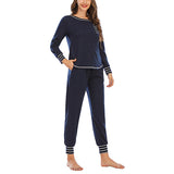 Women's Pajama Set Sleepshirt Long Sleeve Tops Pants Trousers Nightwear Homewear