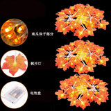 LED Maple Leaf & Pumpkin Twinkle Lights Indoor Fairy String Light Fall Garland Lights Decor for Halloween Christmas Indoor Outdoor Garden