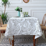 Leaves Printed Tablecloth Polyester Rectangular Square Table Cloth Cover Decor