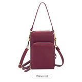 Women Small Cell Phone Case Handbag PU Leather Crossbody Shoulder Bag Wrist Strap Purse Pouch Messenger Bags with Card Slots