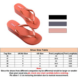 Women's Beach Wedge Flip Flops Slippers Solid Color Open Toe Breathable Shoes