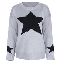 Women Winter Baggy Chunky Knit Jumper Pullover Top Sweater Sweatshirt Ladies Star Knitwear Tops