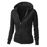 Women Hooded Loose Tops Coat Long Sleeve Outwear Sweatshirt Jacket Zipper Pocket