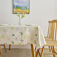Waterproof PVC Table Cloth Oil-Proof Wipeable Rectangle Tablecloth Kitchen Decor