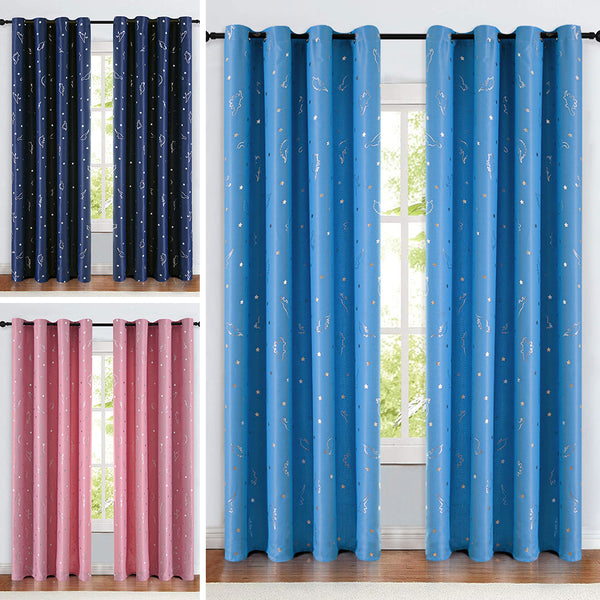 Room Darkening Curtain Grommet Curtain, Dinosaur Patterns Blackout Curtain Panels for Kids Bedroom Decor