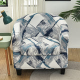 2Pcs Tub Club Chair Cover Elastic Slipcover + Cushion Cover Furniture Protector