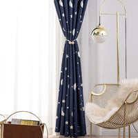 Fashion Curtain 6 Colors Moon Star Blackout Curtains Eyelet Grommet Top Darkening Blockout Curtain For Kids Boy Girl Room