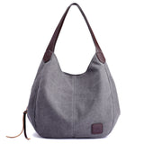 Women Fashion Tote Shoulder Bag Casual Canvas Handbag Retro Tote Purse Messenger Bag Large Capacity Travel School Bag