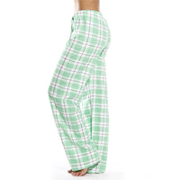 Women's Casual Plaid Printed Loose Pajama Bottoms Trousers Sleepwear Homewear