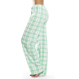 Women's Casual Plaid Printed Loose Pajama Bottoms Trousers Sleepwear Homewear