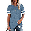 Women's Loose T-Shirt Casual Short Sleeves Pullover Round Neck Tops Blouse Tee