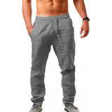 Men Straight Leg Pants Cotton Linen Beach Loose Yoga Baggy Harem Trousers Slacks