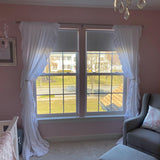 Ruffle Rod Pocket Curtain Thermal Insulated Semi Blackout Window Curtain Panels for Living Room Kids Bedroom Decor, Single Panel