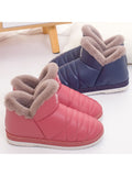 Unisex  Women Men Winter Slippers Boots Shoes Slip On Cotton Plush Warm Indoor Home Non Slip Shoes