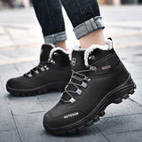 Mens Womens Winter Ankle Snow Hiking Boots Warm Wear Resistant Non Slip Soft Lined Outdoor Shoes