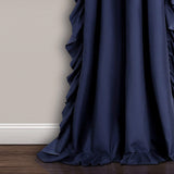 Ruffle Rod Pocket Curtain Thermal Insulated Semi Blackout Window Curtain Panels for Living Room Kids Bedroom Decor, Single Panel