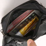 Unisex Cowhide Leather Fanny Pack Waist Bag Belt Pouch Travel Purse Multi-Pocket