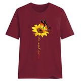 Women Sunflower Tops Ladies Casual Short Sleeve T Shirt Crew Neck Floral Print  Blouse Tee Shirt Top